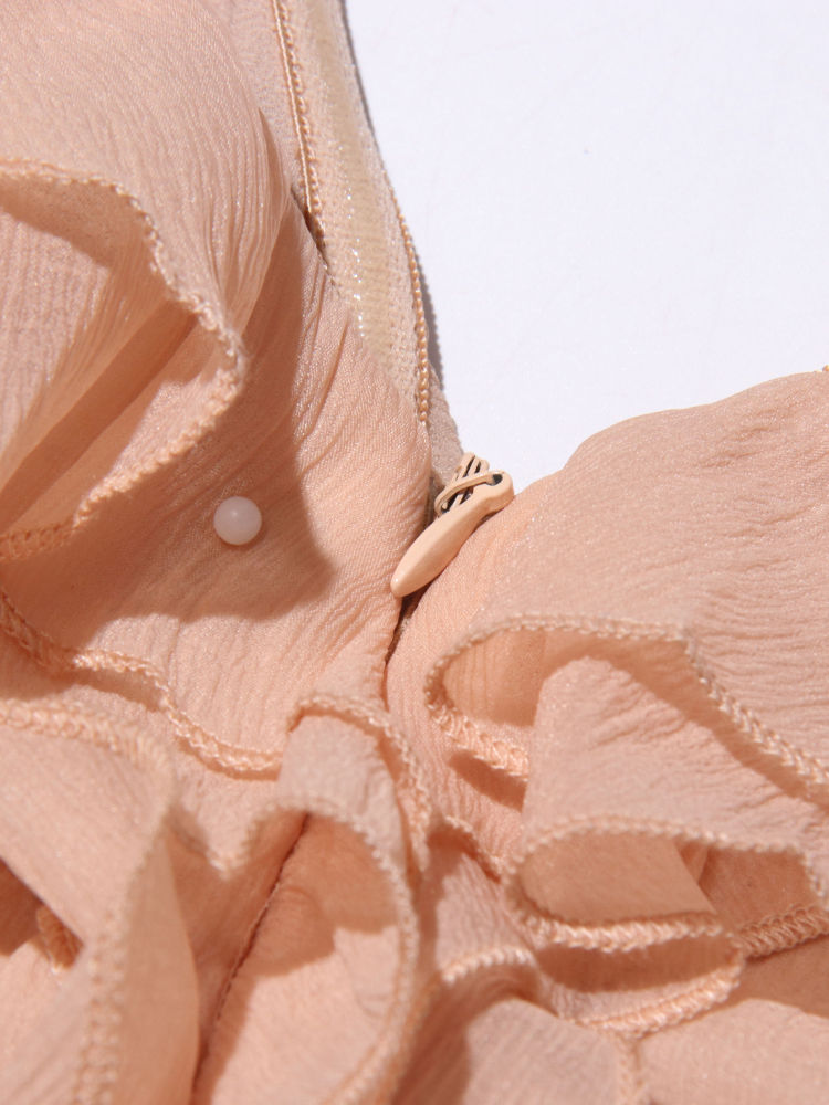 TWOTWINSTYLE Off Shoulder Patchwork Ruffles Designer Dress