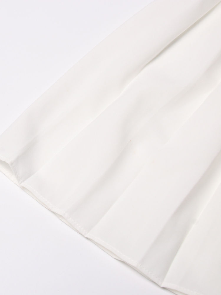 TWOTWINSTYLE Patchwork Pu Leather Pleated Designer Skirt