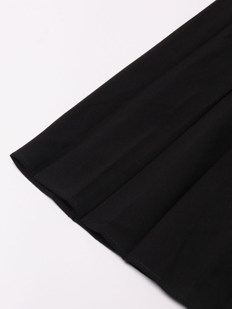 TWOTWINSTYLE Patchwork Pu Leather Pleated Designer Skirt