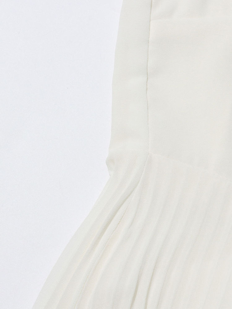 TWOTWINSTYLE Round Neck Spliced Diamond Coat Bowknot Tunic Pleated Dress Elegant Set