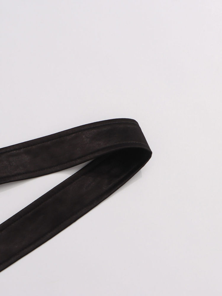 TWOTWINSTYLE V Neck Long Sleeve Spliced Belt Temperament Coat