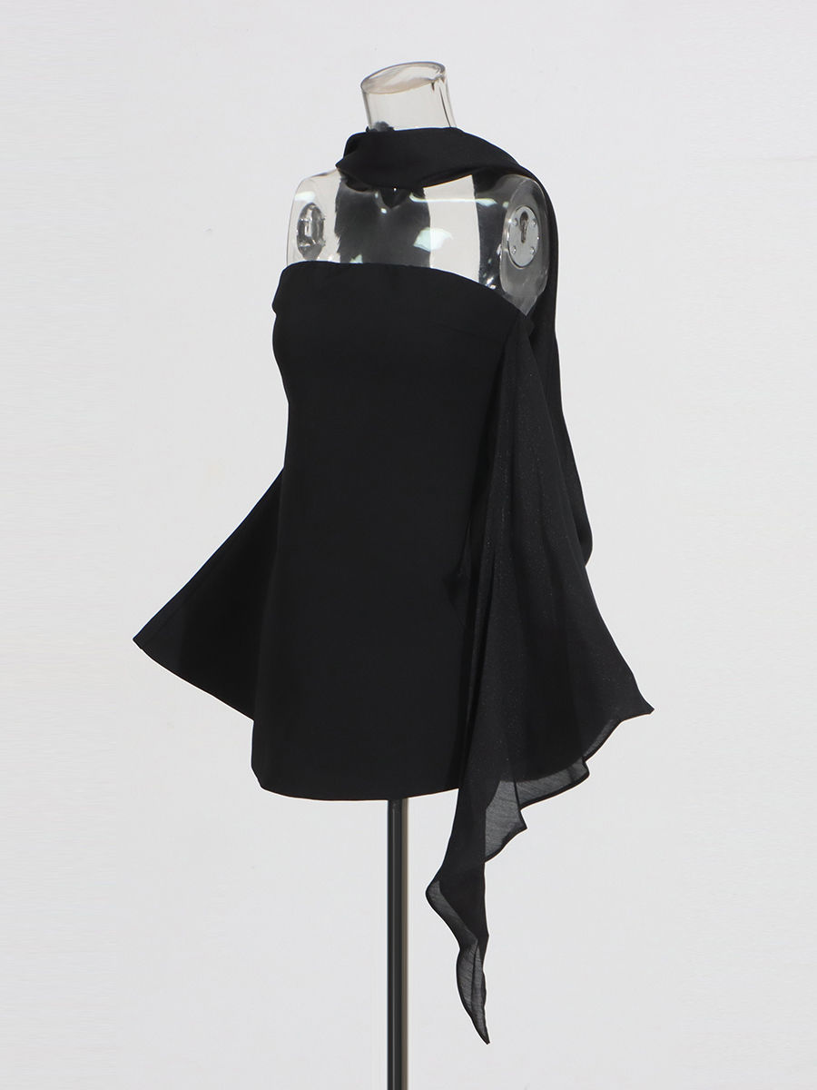 TWOTWINSTYLE Off Shoulder Tunic Patchwork Lace Designer Dress