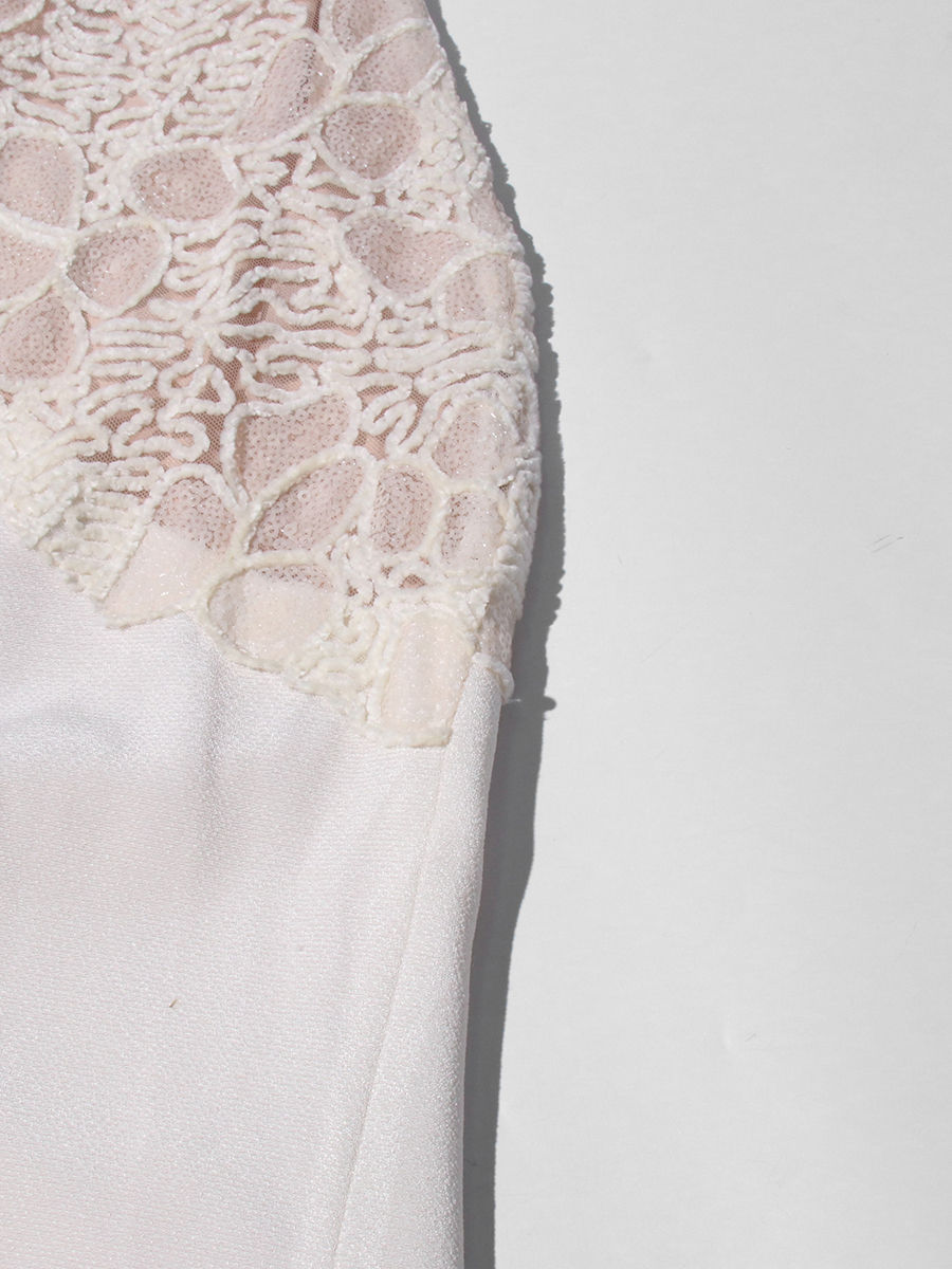 TWOTWINSTYLE Round Neck Spliced Lace Slimming Fashion Dress