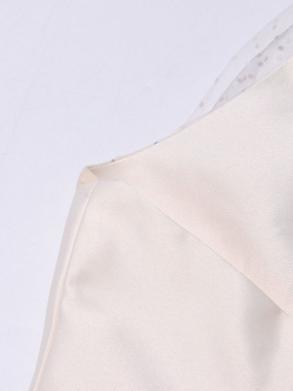 TWOTWINSTYLE Solid V Neck High Waist Pleated Elegant Dress