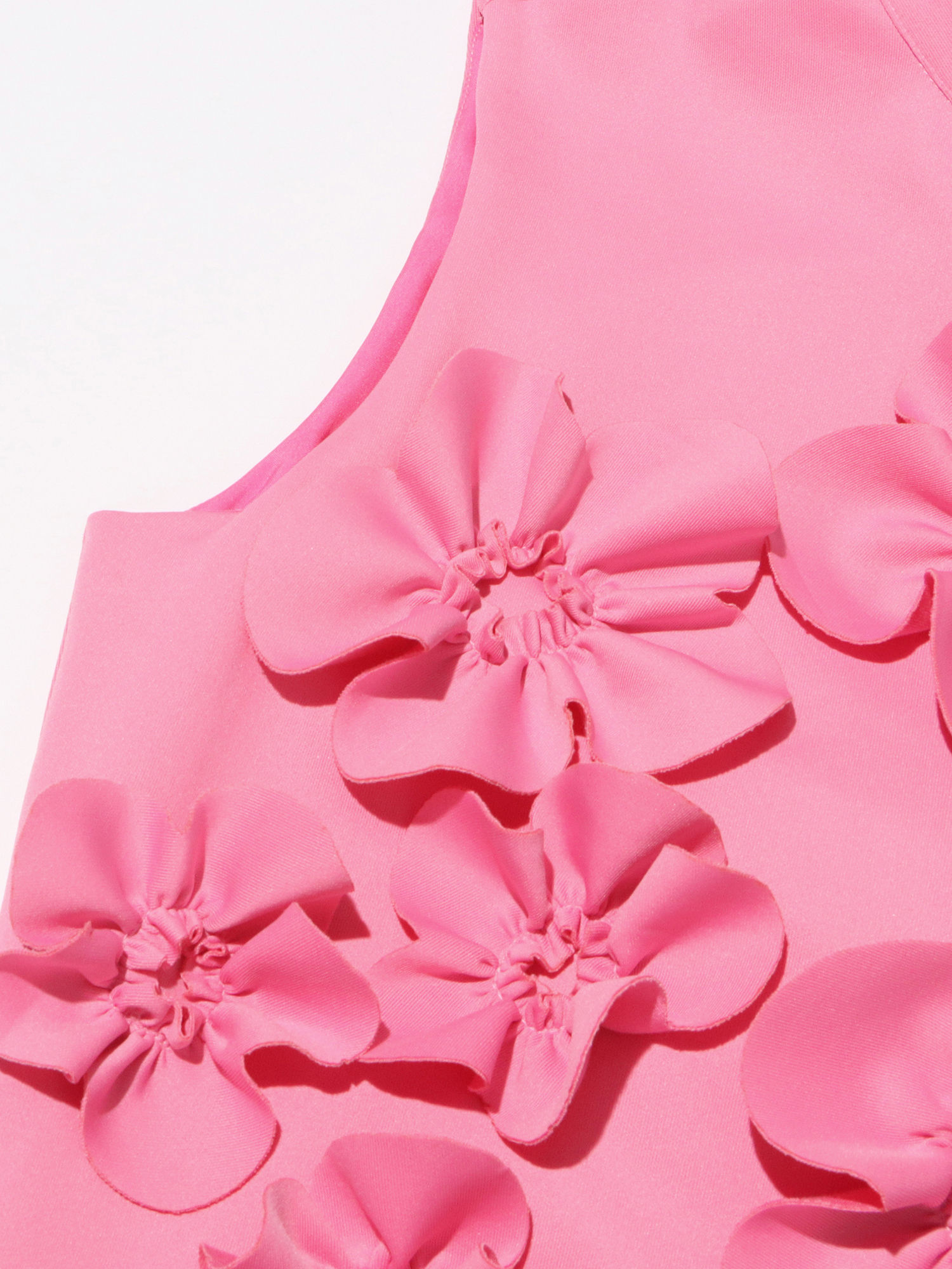 TWOTWINSTYLE Stand Collar Sleeveles Spliced 3D Flower Chic Dress