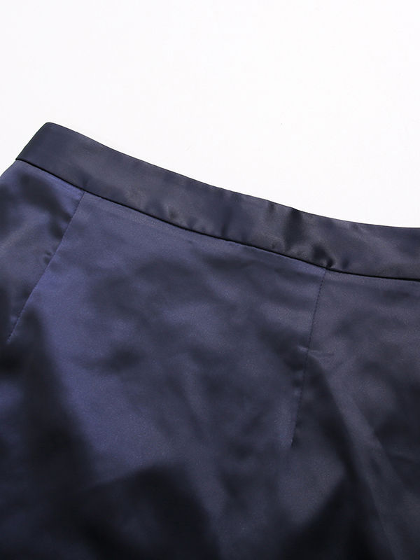TWOTWINSTYLE Stand Collar Spliced Button Top Slimming Skirt Elegant Two Piece Set