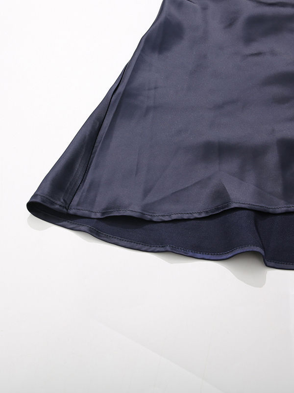 TWOTWINSTYLE Stand Collar Spliced Button Top Slimming Skirt Elegant Two Piece Set