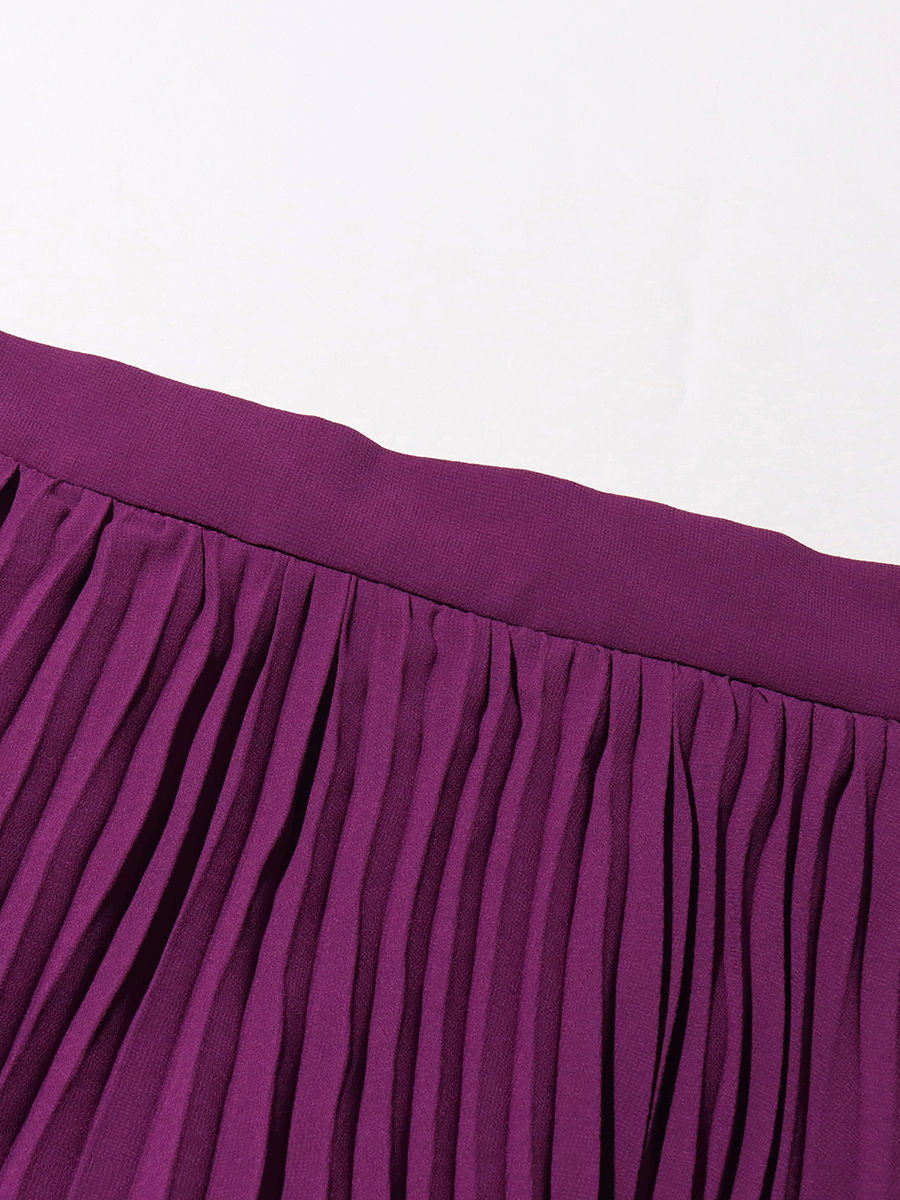 TWOTWINSTYLE V Neck Tunic Top High Waist Skirt Elegant Two Piece Set