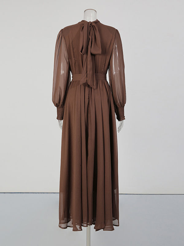 TWOTWINSTYLE Solid Stand Collar Tunic Fashion Dress