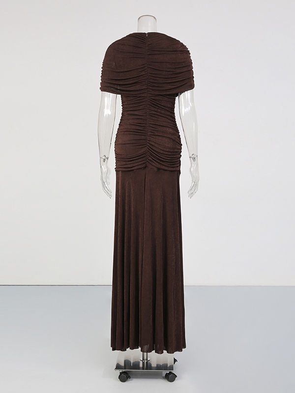 TWOTWINSTYLE Stand Collar Sleeveless Slimming Vintage Dress