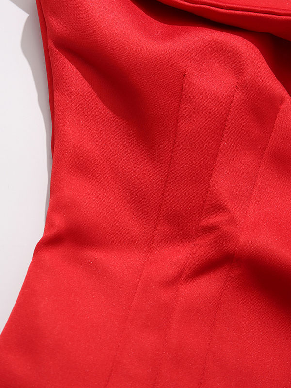 TWOTWINSTYLE Solid Off One Shoulder Tunic Designer Vest