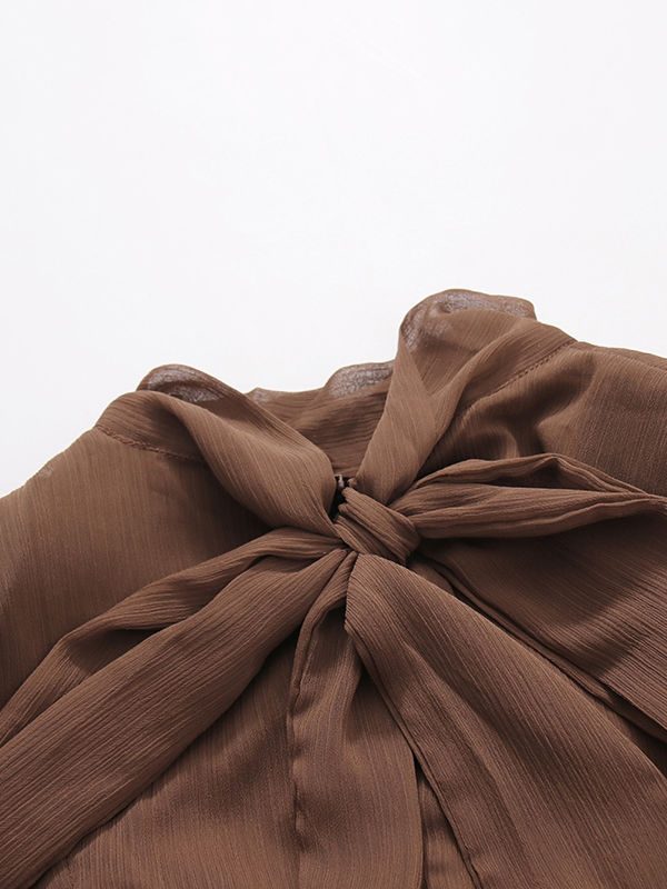 TWOTWINSTYLE Solid Stand Collar Tunic Fashion Dress
