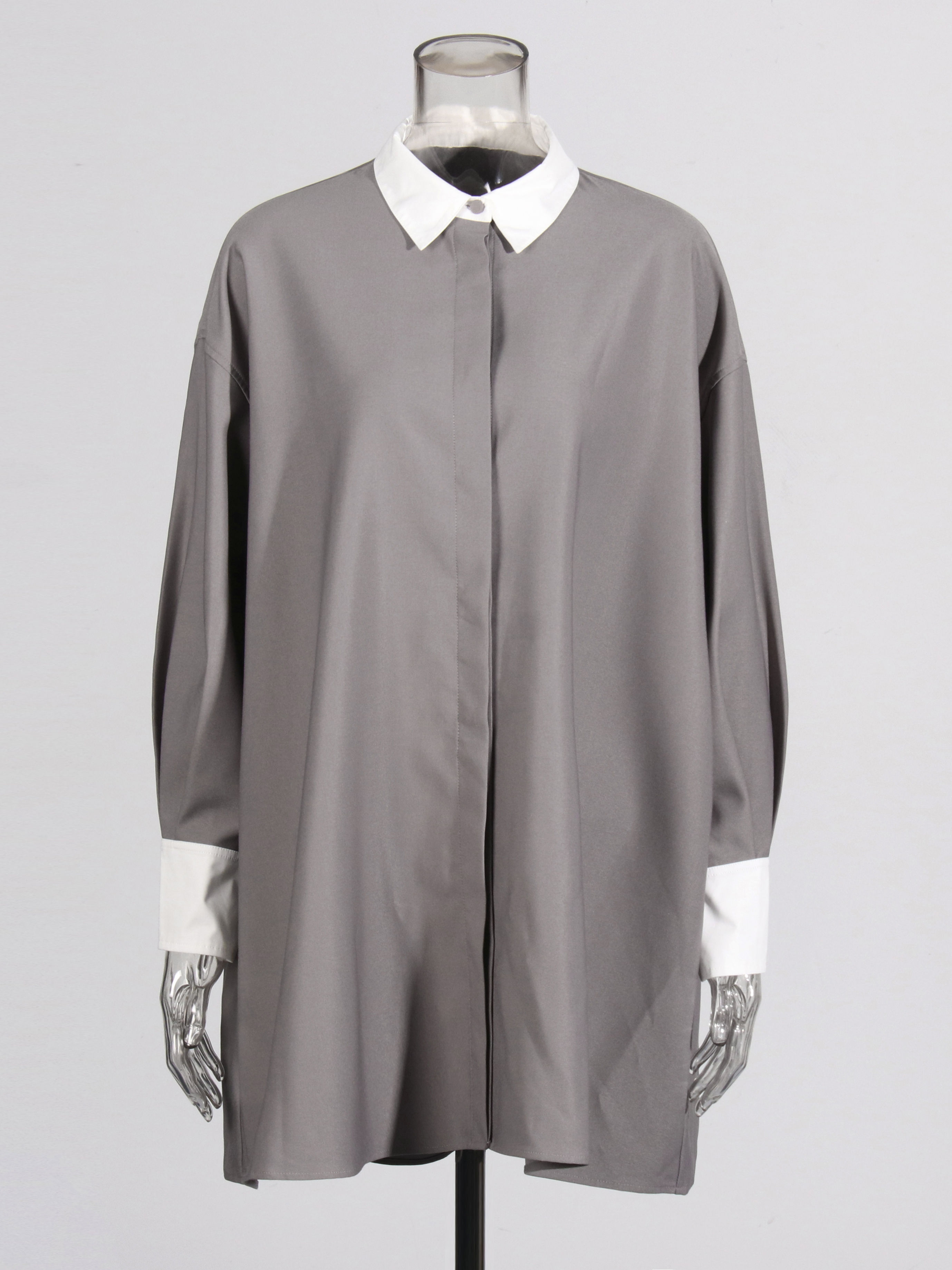 TWOTWINSTYLE Lapel Long Sleeve Hit Color Fashion Coat