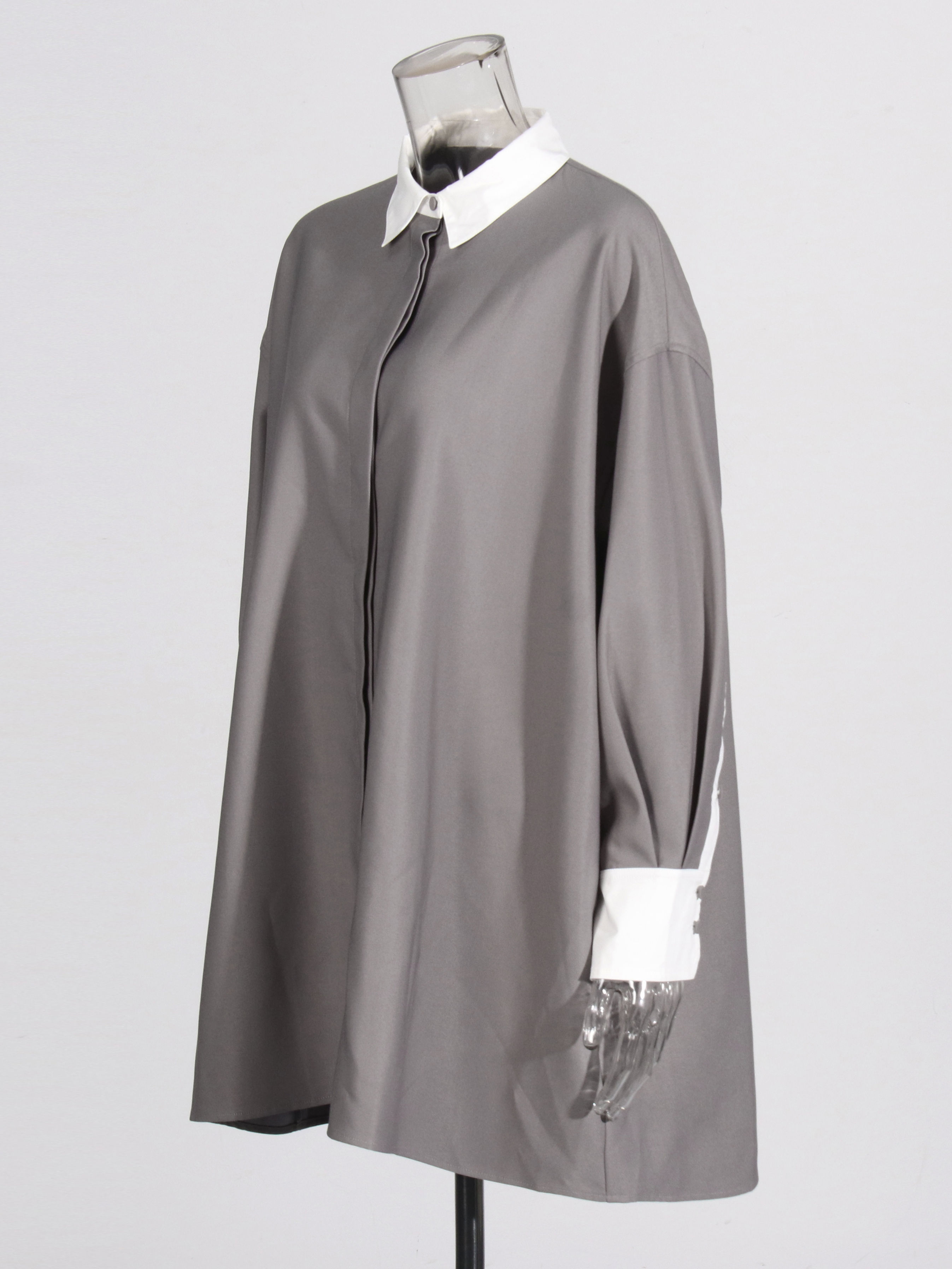 TWOTWINSTYLE Lapel Long Sleeve Hit Color Fashion Coat