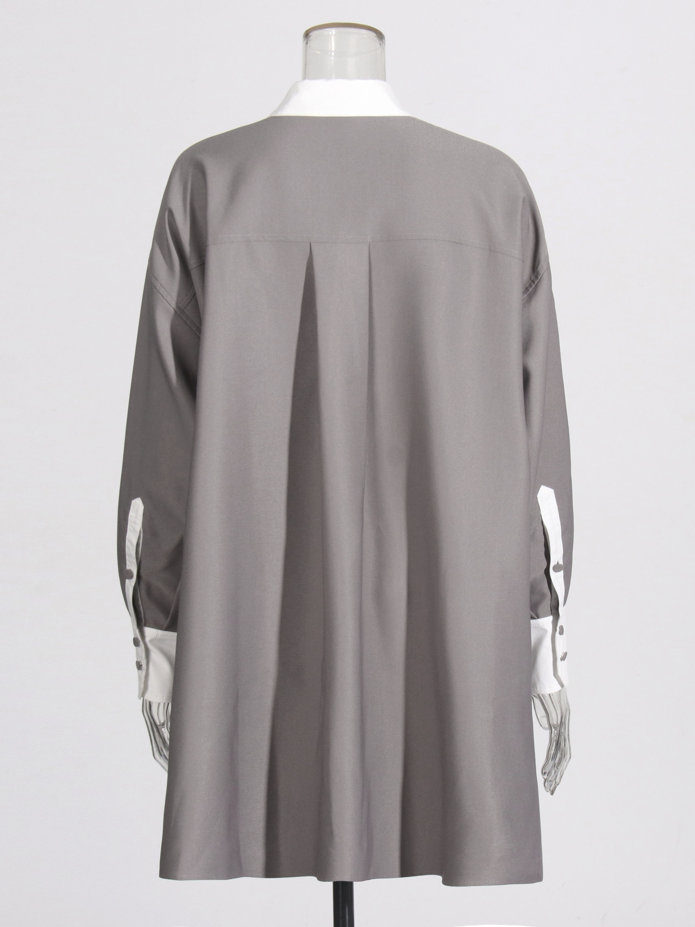 TWOTWINSTYLE Lapel Long Sleeve Hit Color Fashion Coat