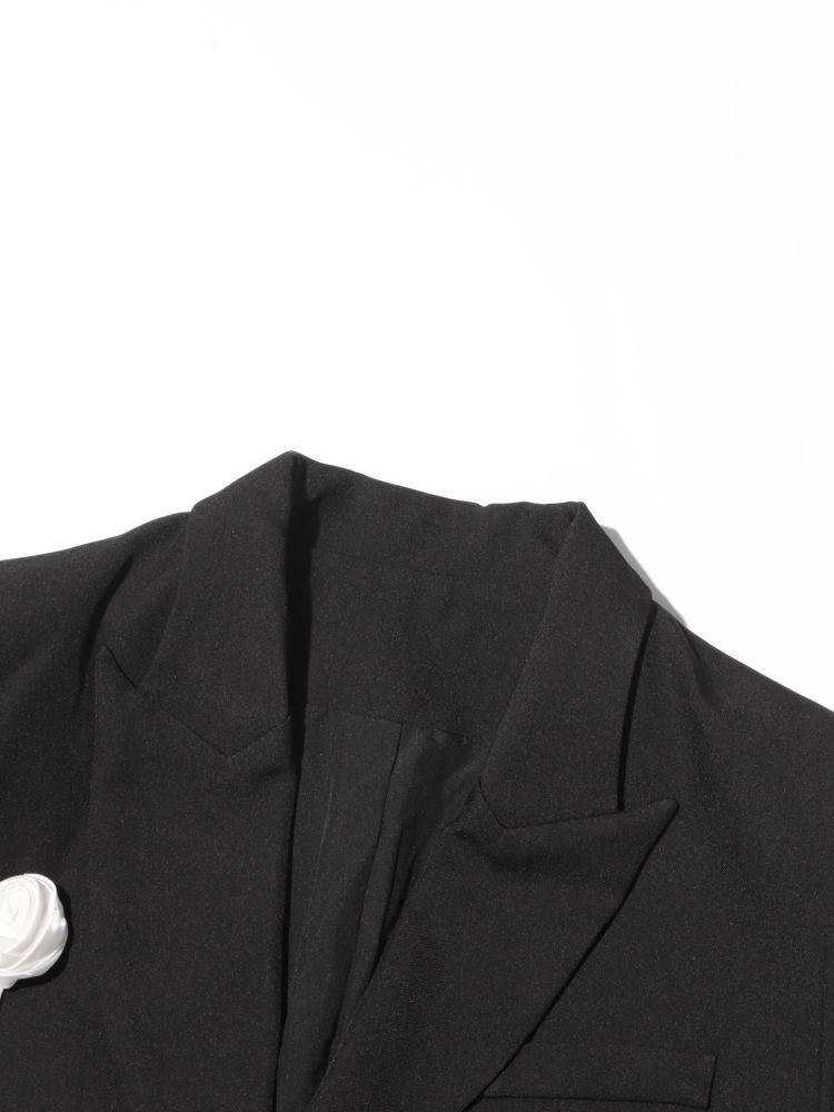 TWOTWINSTYLE Lapel Spliced Flower Temperament Chic Coat
