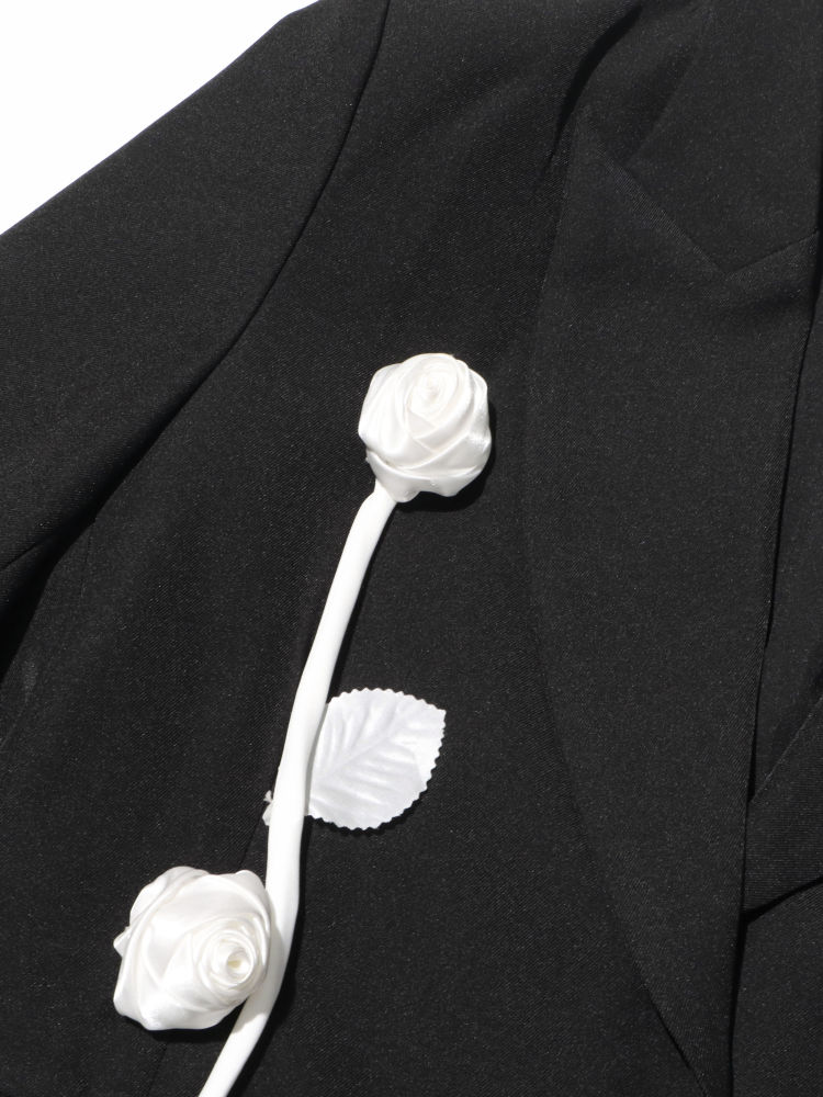 TWOTWINSTYLE Lapel Spliced Flower Temperament Chic Coat