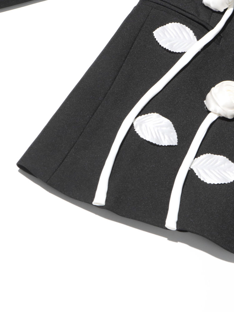 TWOTWINSTYLE Lapel Spliced Flower Temperament Chic Coat
