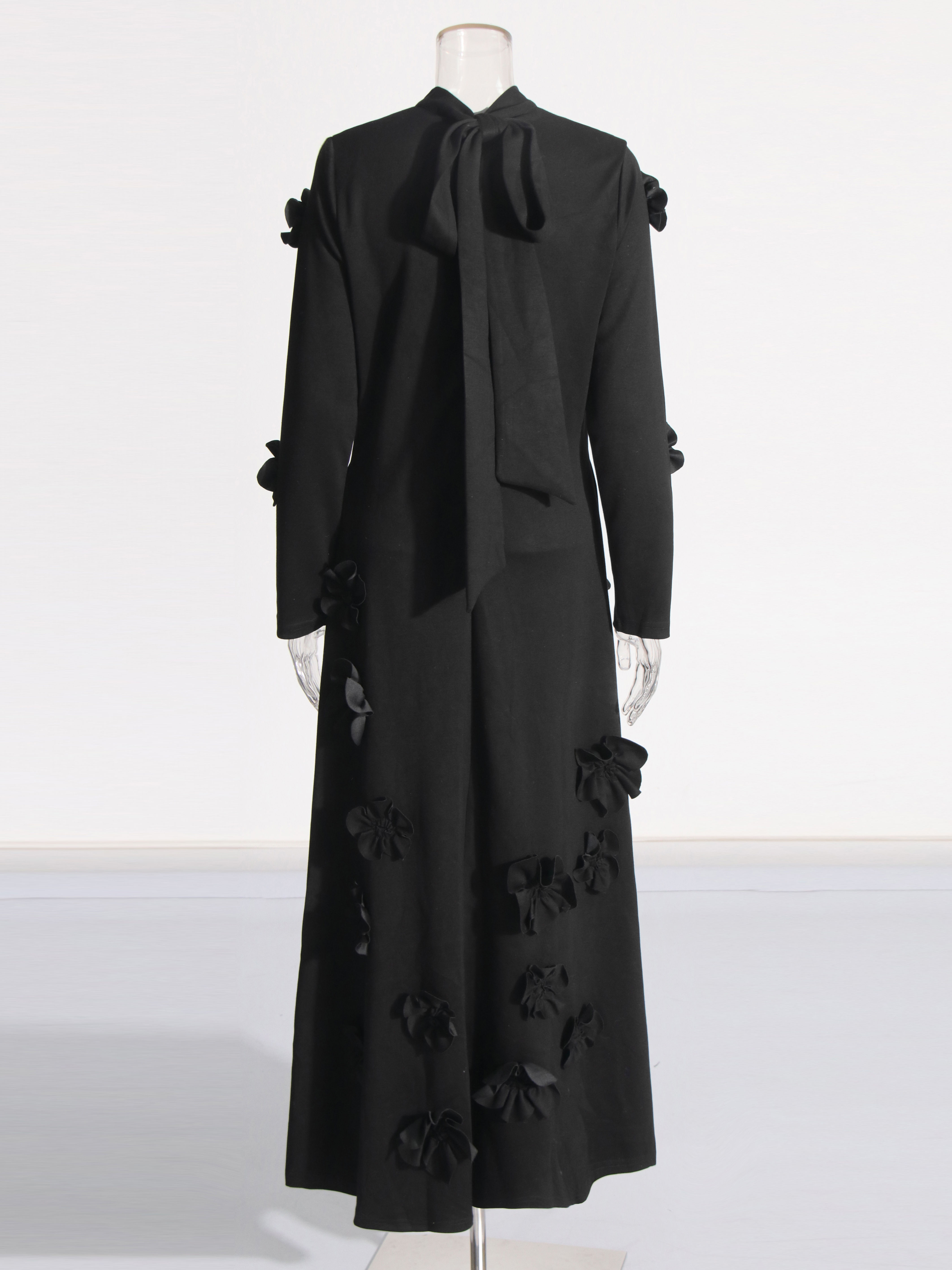 TWOTWINSTYLE Long Sleeve Spliced 3D Flower Fashion Dress