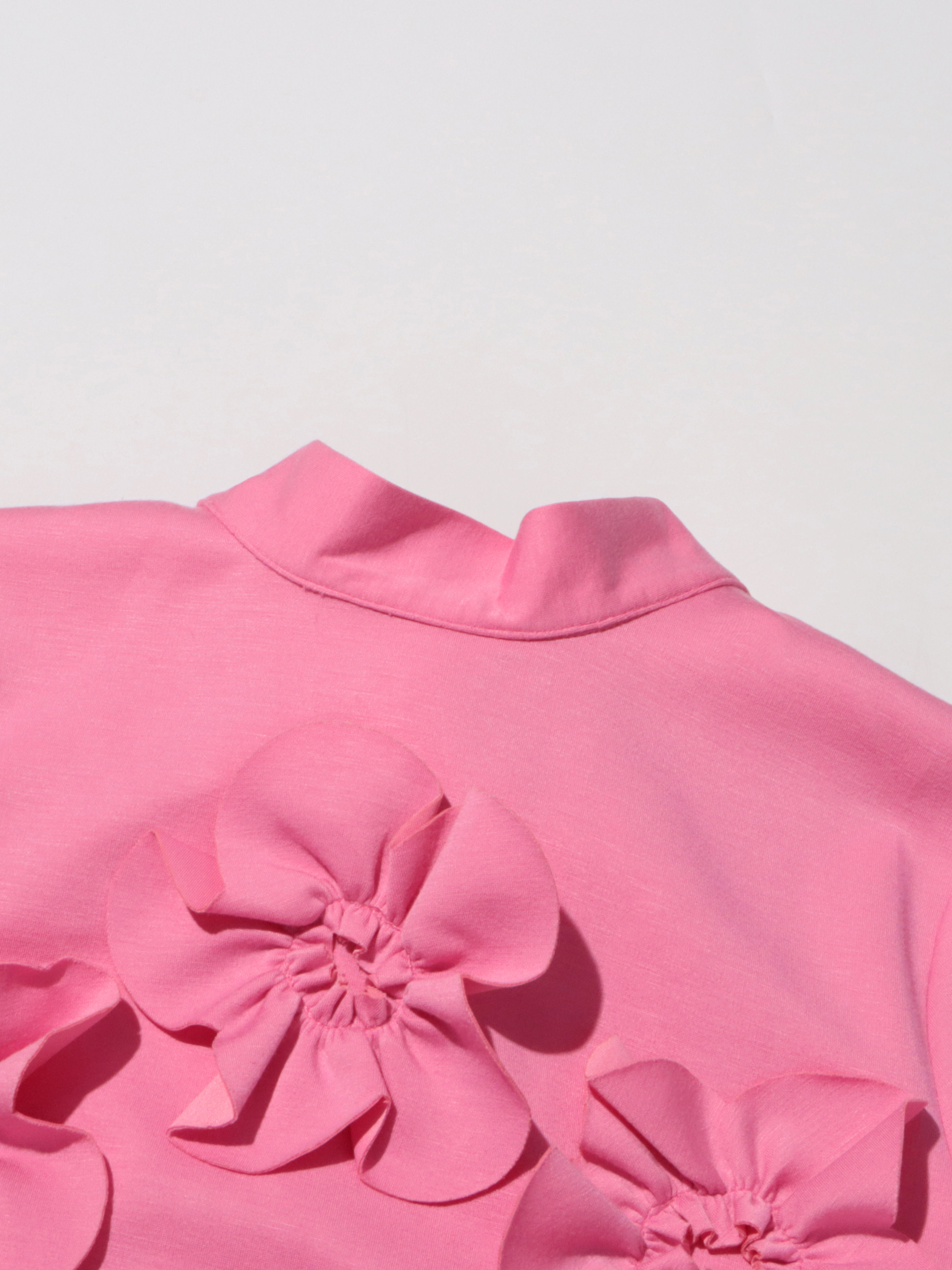 TWOTWINSTYLE Long Sleeve Spliced 3D Flower Fashion Dress