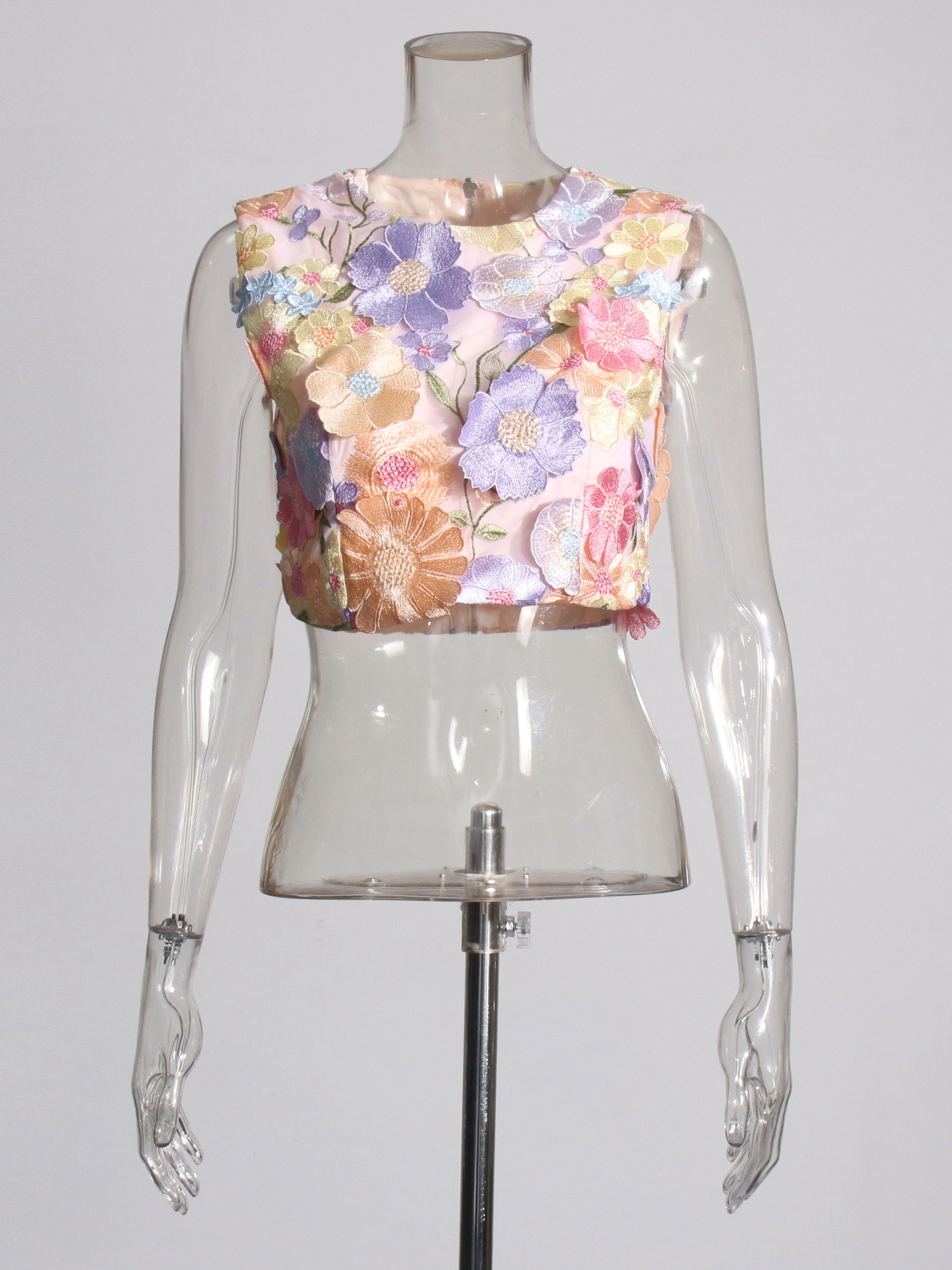 TWOTWINSTYLE Round Neck Hit Color Top High Waist Skirt Elegant Two Piece Set