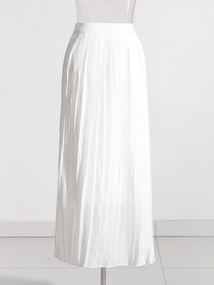 TWOTWINSTYLE Sleeveles Irregular Hem Coat Solid High Waist Skirt Elegant Two Piece Set