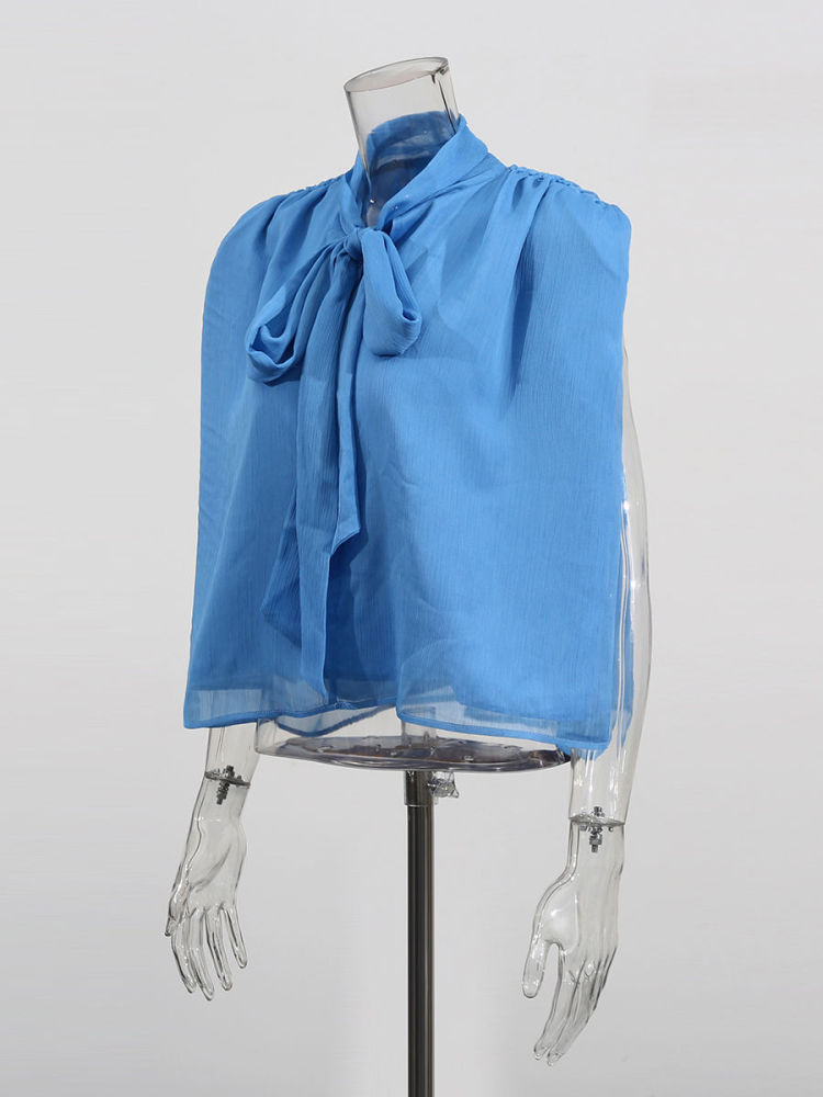 TWOTWINSTYLE Solid Stand Collar Sleeveles Designer Shirt