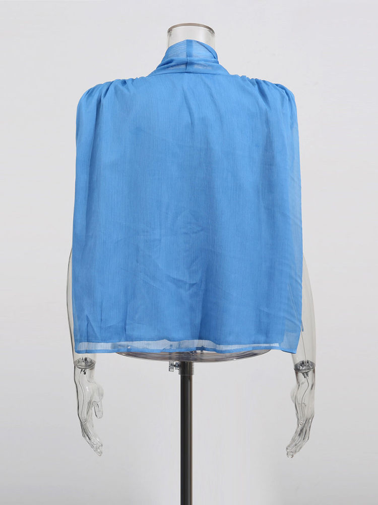 TWOTWINSTYLE Solid Stand Collar Sleeveles Designer Shirt