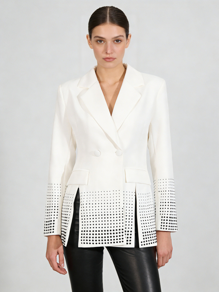 TWOTWINSTYLE Spliced Diamond Tunic Temperament Coat