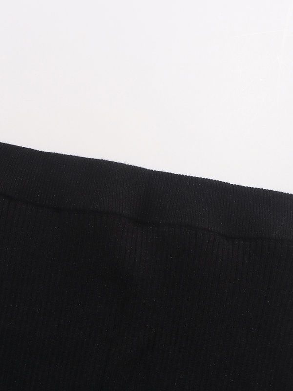 TWOTWINSTYLE Turtleneck Spliced Pendant  Crop Top Solid Skirt Fashion Two Piece Set
