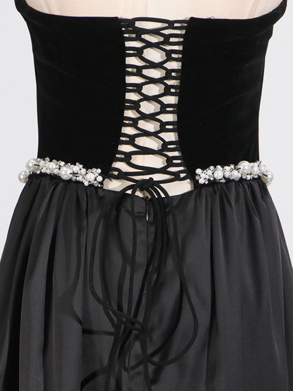 TWOTWINSTYLE Off Shoulder Patchwork Diamond Vintage Dress