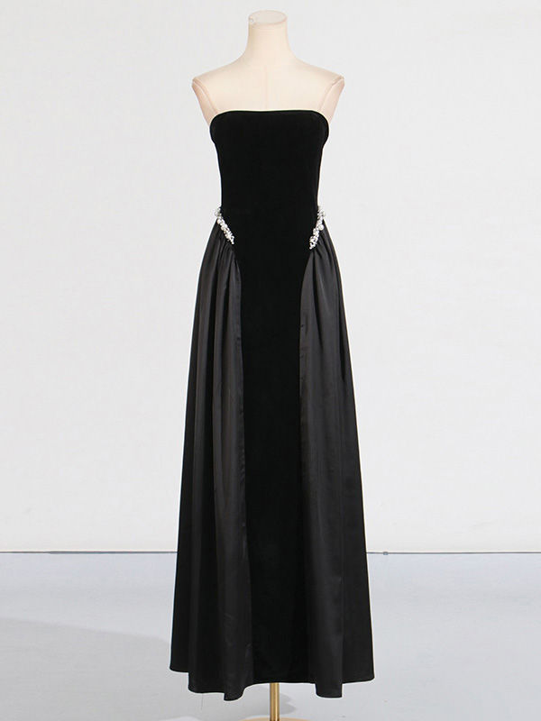 TWOTWINSTYLE Off Shoulder Patchwork Diamond Vintage Dress