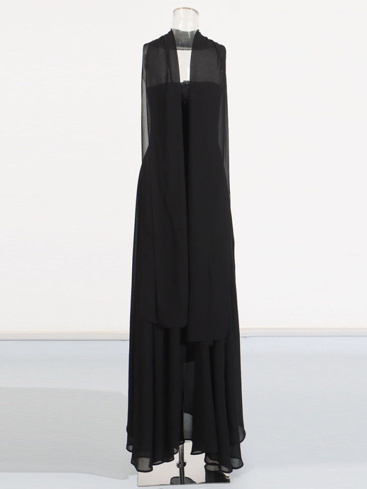 TWOTWINSTYLE Off Shoulder Patchwork Metal Tunic Solid Dress