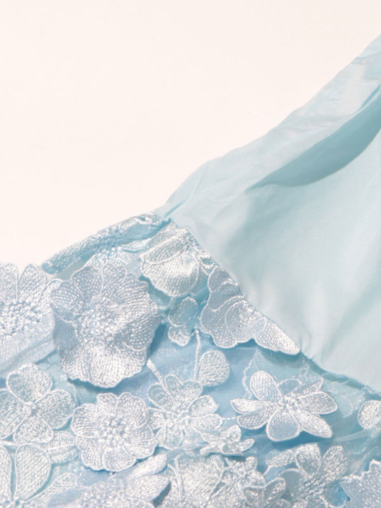 TWOTWINSTYLE Sleeveles Patchwork 3D Flower High Waist Dress