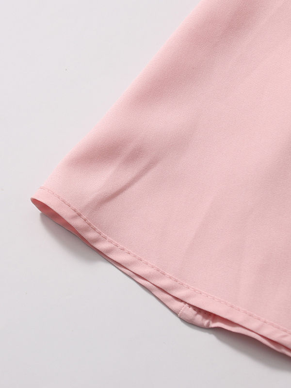 TWOTWINSTYLE Stand Collar Tunic Designer Solid Mini Dress  - Pink