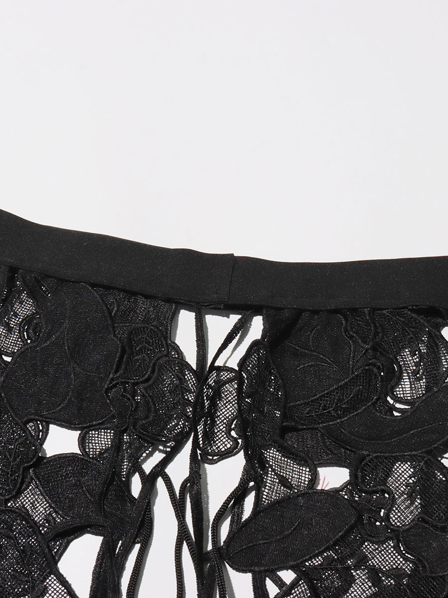 TWOTWINSTYLE High Waist Hollow Out Designer Skirt