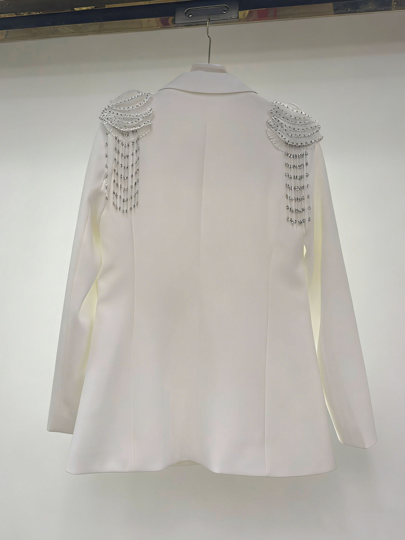 TWOTWINSTYLE Lapel Long Sleeve Spliced Tassel Designer Coat