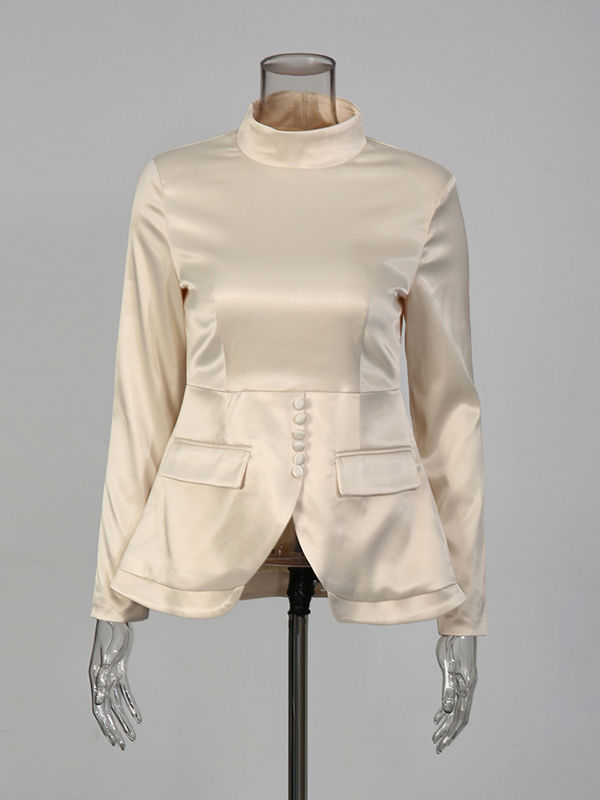 TWOTWINSTYLE Stand Collar Long Sleeve Top Slimming Skirt Temperament Two Piece Set