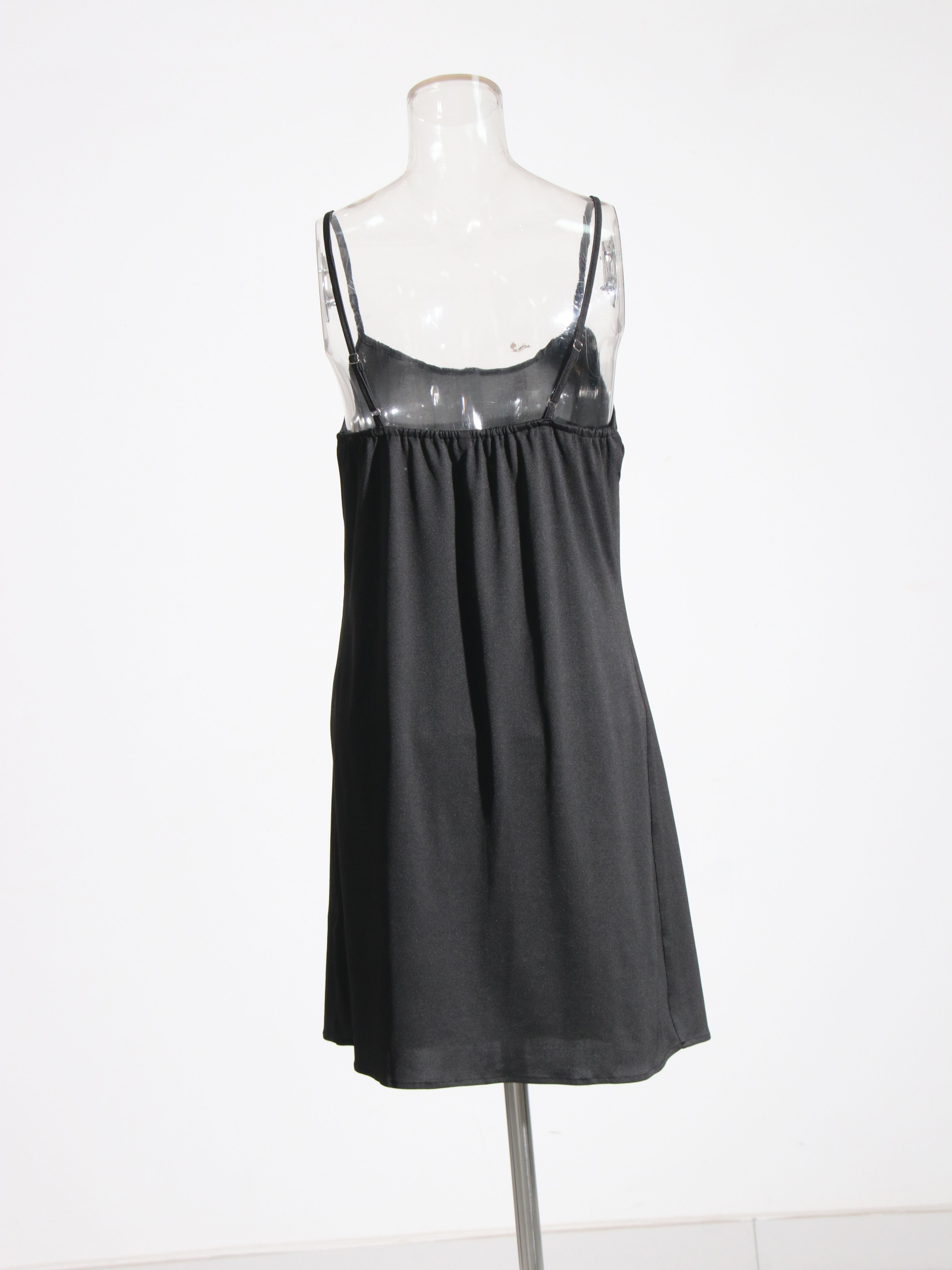 TWOTWINSTYLE Stand Collar Spliced Mesh Tunic Vintage Dress