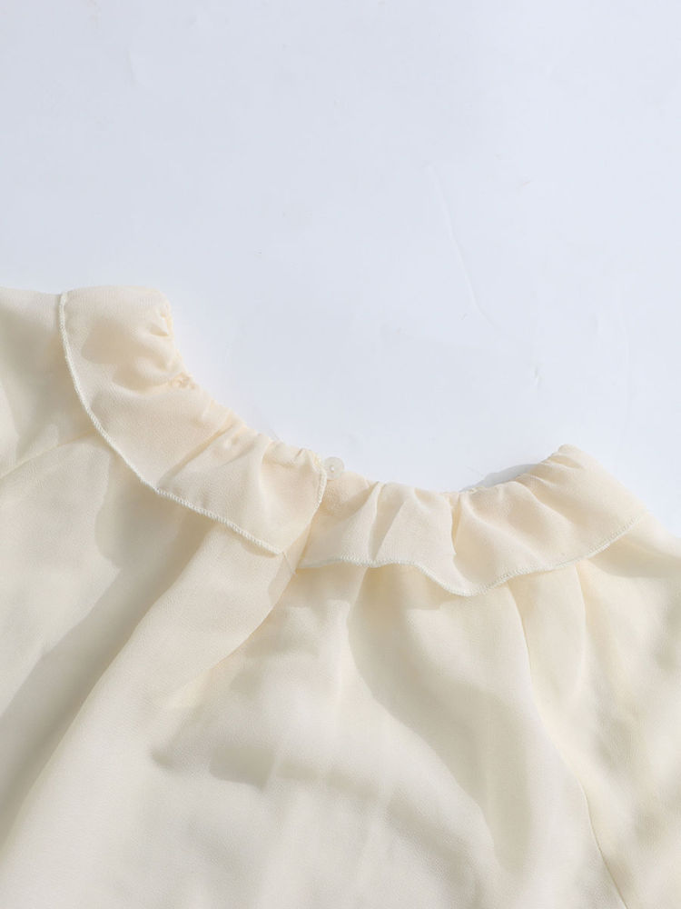 TWOTWINSTYLE Stand Collar Spliced Ruffles Fashion Crop Top