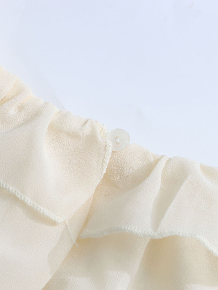 TWOTWINSTYLE Stand Collar Spliced Ruffles Fashion Crop Top