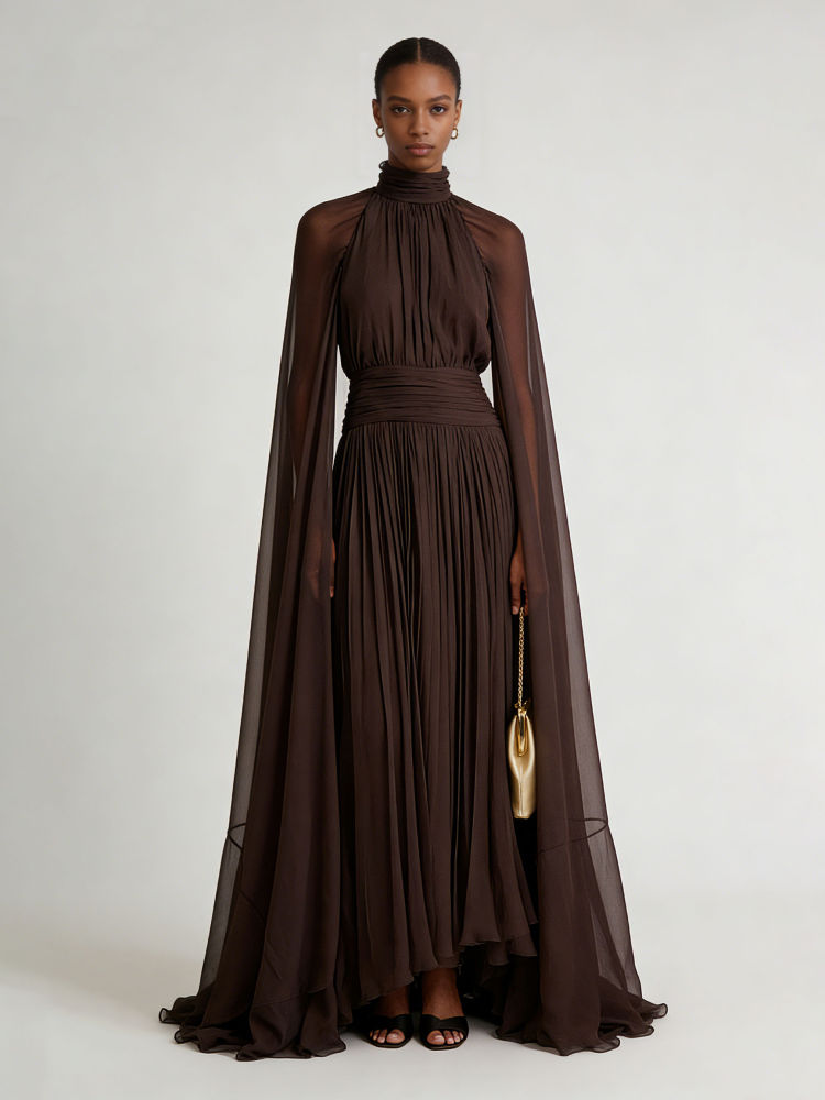 TWOTWINSTYLE Turtleneck Long Sleeve High Waist Vintage Dress