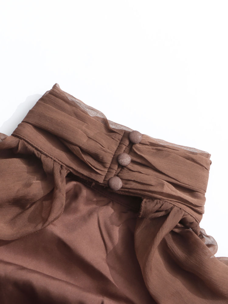 TWOTWINSTYLE Turtleneck Long Sleeve High Waist Vintage Dress