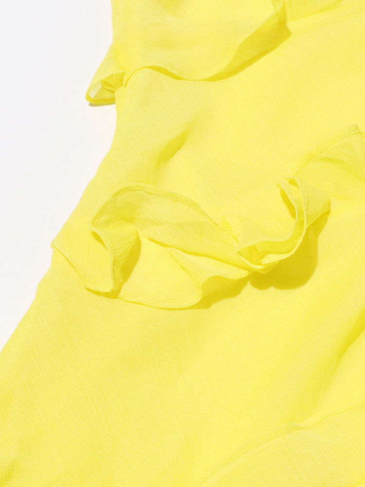 TWOTWINSTYLE Off One Shoulder Spliced Ruffles Chic Maxi Dress