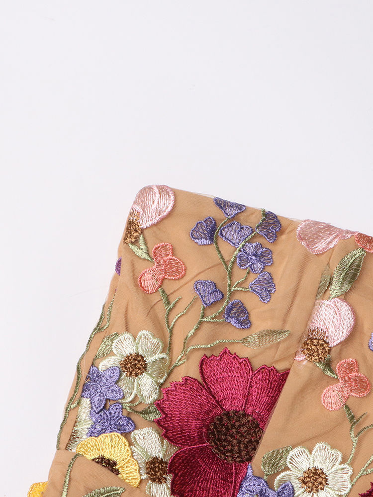 TWOTWINSTYLE Patchwork Embroidery Strapless Elegant Dress