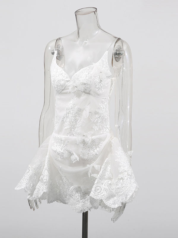 TWOTWINSTYLE Sleeveles Spliced Mesh Tunic Elegant Dress