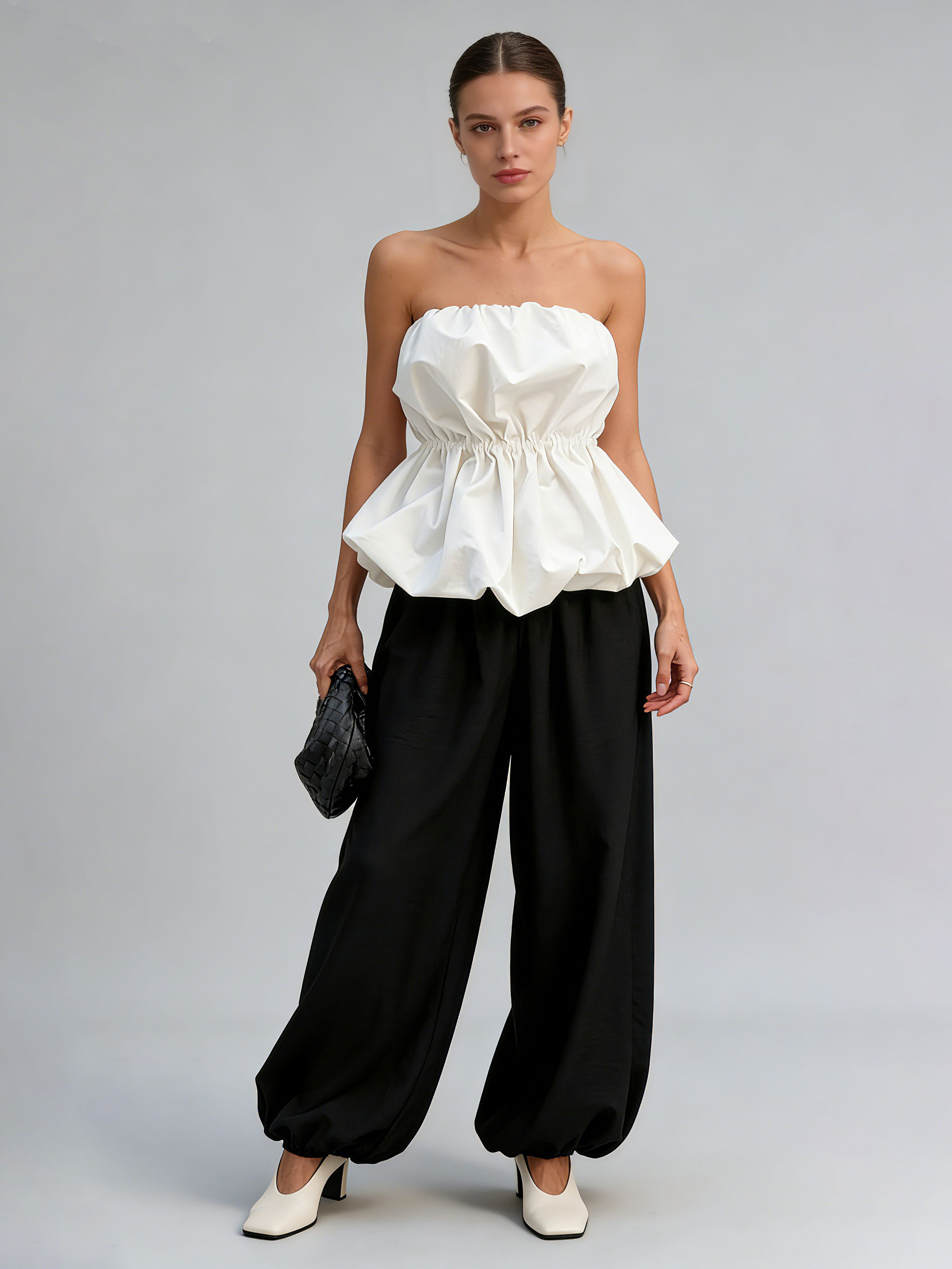 TWOTWINSTYLE Solid Off Shoulder Tunic Fashion Vest