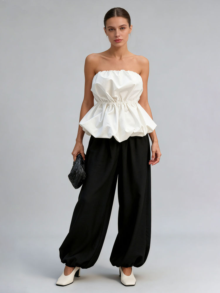 TWOTWINSTYLE Solid Off Shoulder Tunic Fashion Vest