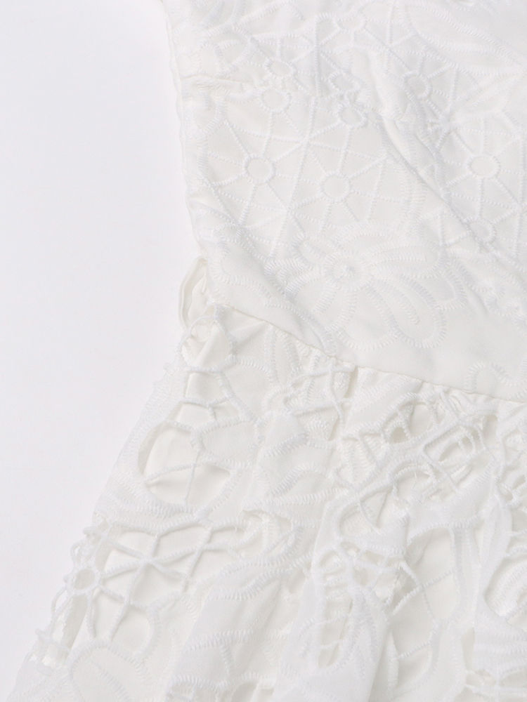 TWOTWINSTYLE Lapel Hollow Out  High Waist Elegant Dress