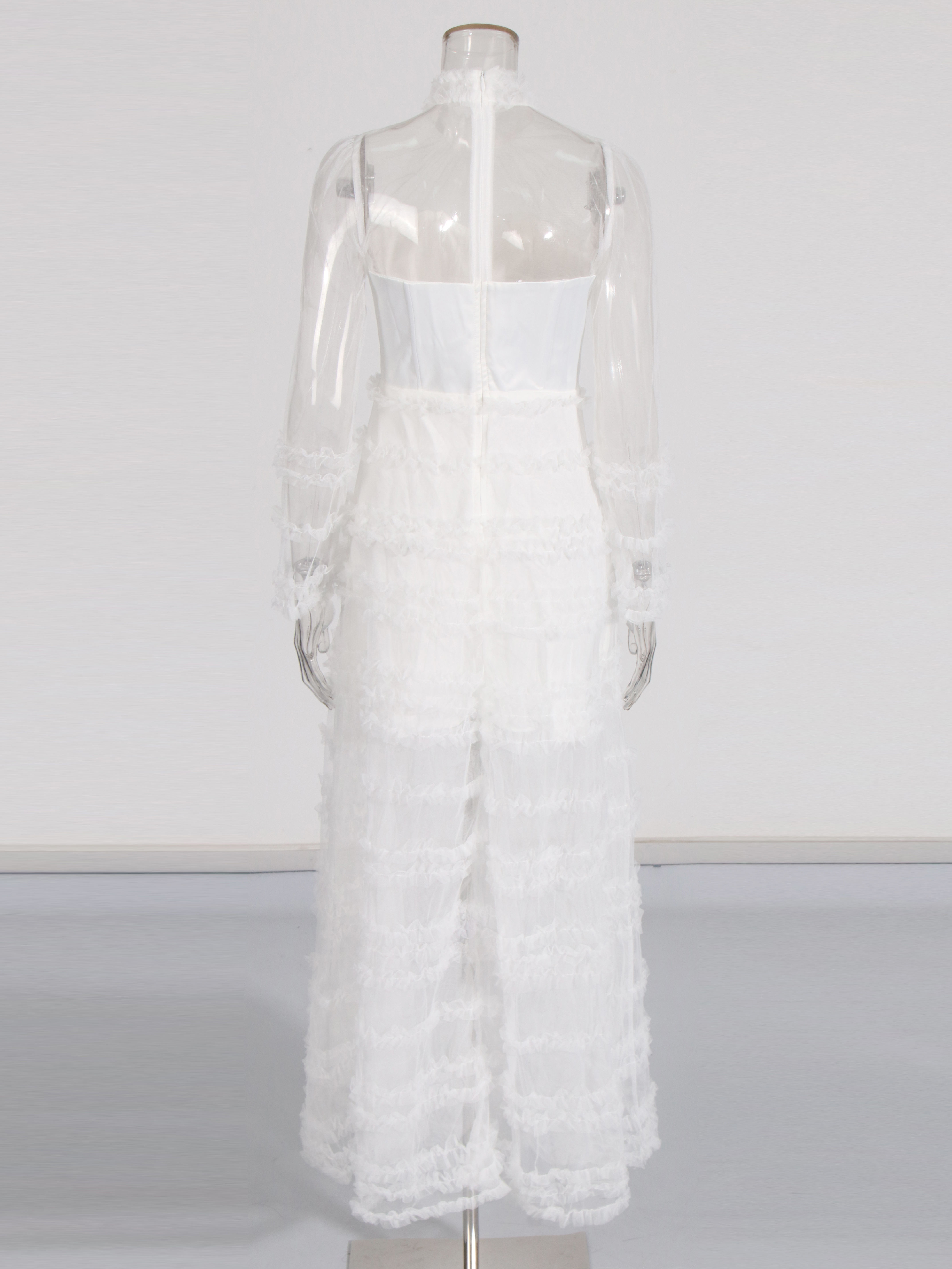 TWOTWINSTYLE Long Sleeve Patchwork Mesh Fashion Dress
